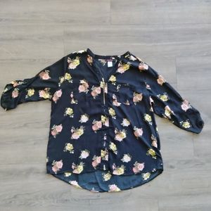 Lorena Rose 3/4 Sleeve Floral Blouse Size 2X Polyester